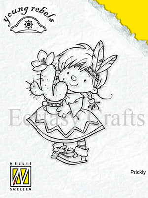 Clear Stamps - Young Rebels - Indian Girl with Cactus