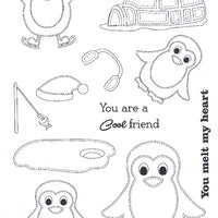 Creative Expressions - Clear Stamps - Stitched Penguins