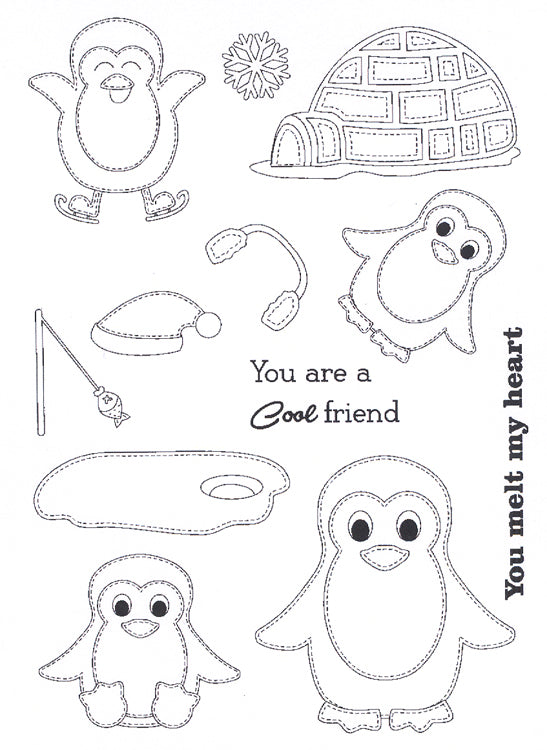 Creative Expressions - Clear Stamps - Stitched Penguins