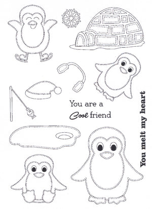 Creative Expressions - Clear Stamps - Stitched Penguins