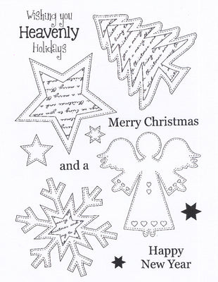 Creative Expressions - Clear Stamps - Stitched Angel Ornaments