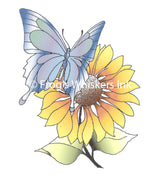 Frog's Whiskers Stamps - Butterfly Flower