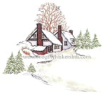 Frog's Whiskers Stamps - Winter House