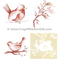 Frog's Whiskers Stamps - Christmas Birds