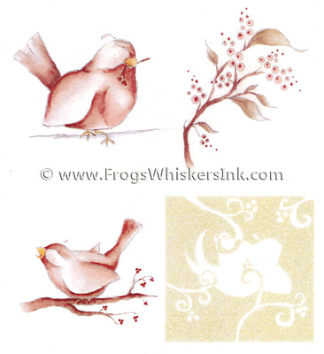 Frog's Whiskers Stamps - Christmas Birds