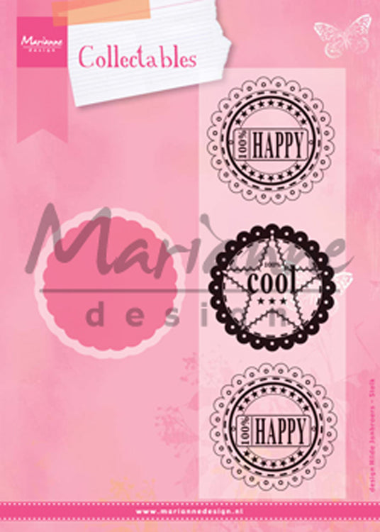 Marianne Design: Collectables Die & Stamp Set - Scallop Die & Sentiment