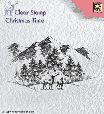 Nellie's Choice Stamp - Winter Landscape with Deer