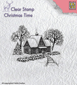 Nellie's Choice Stamp - Idyllic Winter Scene