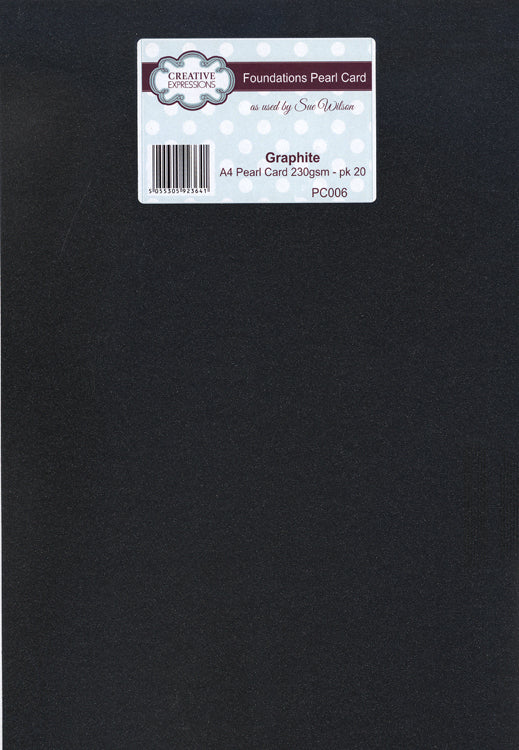 Foundation A4 Pearl Cardstock 230gsm pk 20 - Graphite