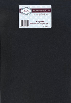 Foundation A4 Pearl Cardstock 230gsm pk 20 - Graphite