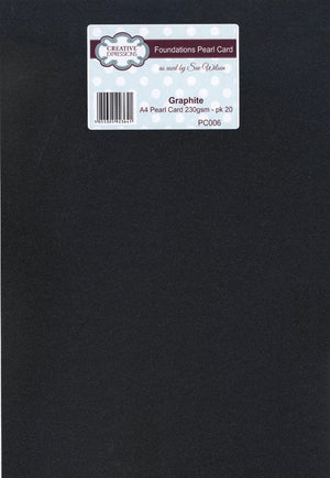 Foundation A4 Pearl Cardstock 230gsm pk 20 - Graphite
