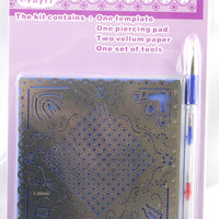 Parchment Craft Perforating Kit Elegant corners and checkered pattern